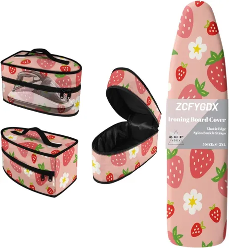 Vista 10 de Juego de funda para tabla de planchar 2 en 1 con correas de nailon y funda de hierro, funda protectora resistente a las manchas de 15 x 48 pulgadas