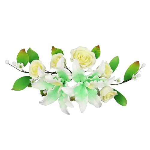Vista 26 de O'Creme Aerosol de Flor de Masa de Goma, Rosa Blanca 6x8 - Flores Comestibles para Decorar Pasteles - Decoraciones de Flores para Tartas, Caramelos