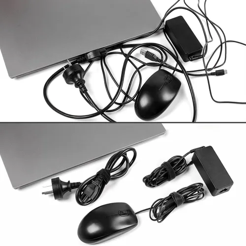 Vista 6 de OneLeaf Bridas de cables reutilizables, correas de gestión de cables negros
