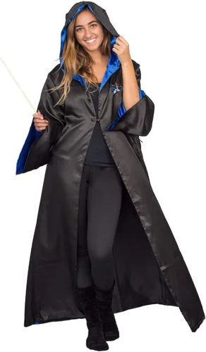 Vista 6 de Underboss Disfraz de Halloween de Harry Potter, bata larga negra con capucha