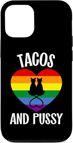 Vista 27 de Funda Queer para iPhone 14 Pro Max Lesbian Pride Stuff Tacos y Pussy Cats