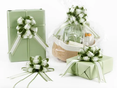 Vista 15 de HUIHUANG Lazos Azules para Envolver Regalos 12 PCS Lazos Azules Bebé de Tirón de 4 Pulgadas de Satén para Regalos, Cesta de Regalo, Bolsa de Papel