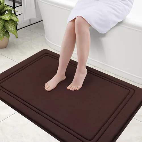 Vista 40 de Grandaily Alfombra de Baño de Espuma Viscoelástica 24x16, Ultra Suave, Antideslizante y Absorbente, Alfombras de Baño Lavables a Máquina y Secables