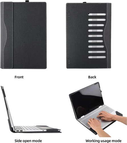 Vista 9 de Funda para portátil HP OMEN 16 de 16.1 pulgadas (16t-k000/ 16t-b100/16-n0797nr/16zn000/16-k0797nr/16zn000) Funda desmontable de piel sintética