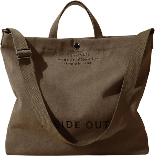 Vista 9 de Bolso de mano de lona grande para mujer, bolso de trabajo casual para hombro, bolso cruzado con asa superior, bolsos cruzados