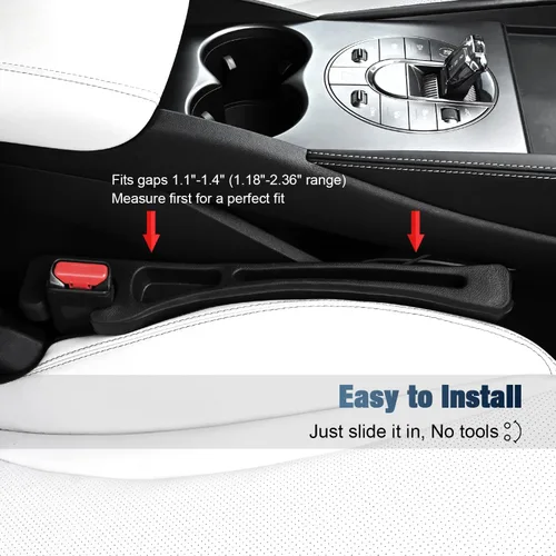 Vista 3 de YEZriler Relleno de espacio para asiento de automóvil con portavasos posavasos para automóvil, organizador de costuras laterales sin caída