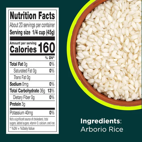 Vista 2 de RiceSelect Arborio Rice for Italian Risotto, arroz sin gluten premium, sin OMG, tarro de 32 onzas, (paquete de 1)