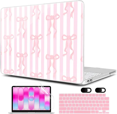 Vista 20 de MEEgoodo Funda estampada para MacBook Neo de 13 pulgadas versión 2026 (compatible con el modelo A3404), funda rígida para laptop con funda