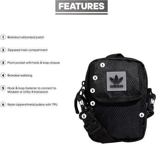 Vista 2 de adidas Originals Bolsa cruzada para festivales de utilidad Negro - Bolso bandolera Utility Festival