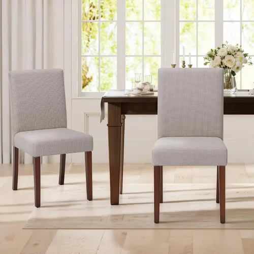 Vista 11 de MALOL Juego de 2 sillas de comedor tapizadas, sillas de comedor de tela, modernas sillas de comedor de madera, sillas auxiliares de cocina, silla