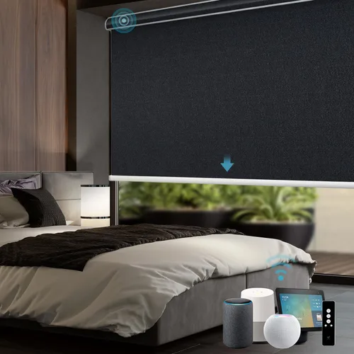 Vista 16 de SmartWings Persianas motorizadas con control remoto para ventanas, persianas enrollables Matter 100% opacas, automáticas, eléctricas inteligentes