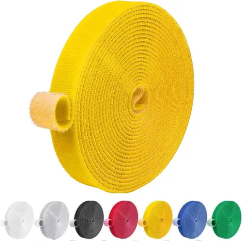 Vista 13 de IFNOW Cinta de Gancho y Bucle de 32 Pies Cinta de Sujeción Reutilizable Bridas para Cables de Doble Cara de Gancho y Bucle Gestión de Cables