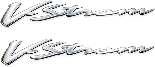 Vista 2 de 1 par de calcomanías cromadas 3D para emblema de motocicleta, calcomanías reflectantes compatibles con Suzuki V-Strom 250 DL 650 1000 XT