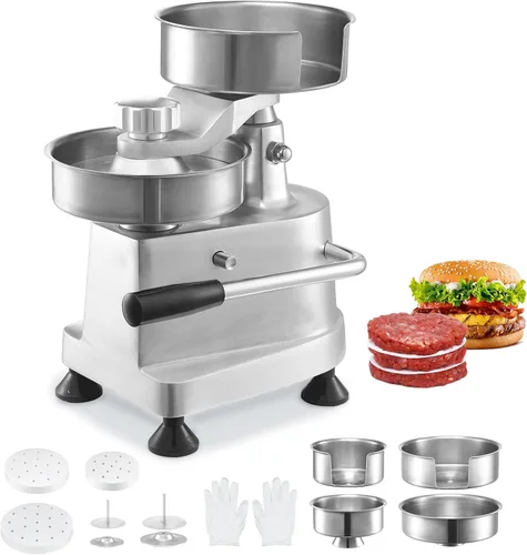 Vista 11 de VEVOR Prensa Comercial para Hamburguesas, Prensa para Hamburguesas de 100mm/4 Pulgadas, Prensa de Acero Inoxidable de Grado Alimentario