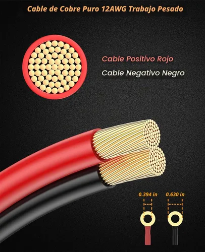 Vista 4 de 12AWG Cable de Cargador de Encendedor de Cigarrillos Resistente, Cable Adaptador de Encendedor de Cigarrillos Macho de 3.3FT con Luz LED y Caja