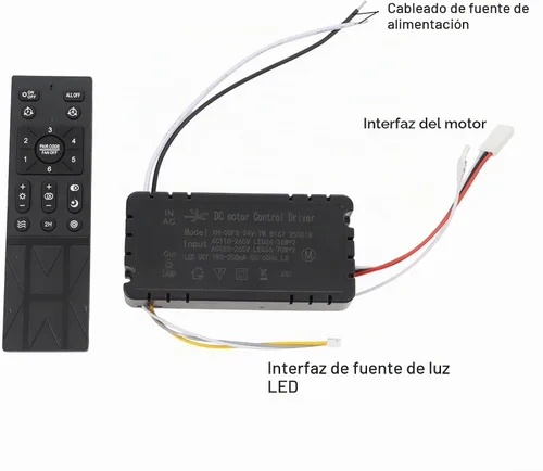 Vista 9 de Kit de control remoto de luces de ventilador de techo con 6 ajustes regulador de atenuación Control variable para luz de ventilador de dormitorio