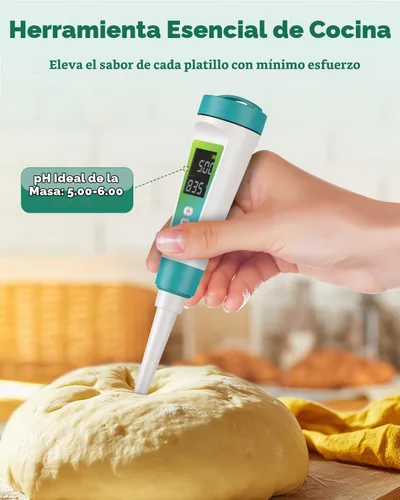 Vista 7 de Pawfly Medidor de pH digital para alimentos Probador de pH de alta precisión para masa madre y pan, medidor de pH de alimentos para fermentación