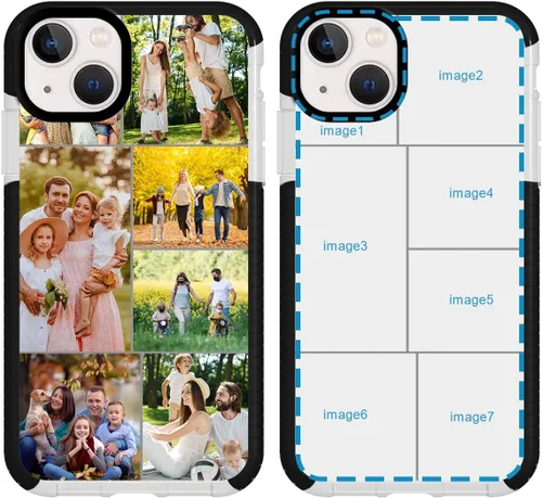 Vista 12 de Funda de teléfono personalizada para iPhone 15, diseño de collage de múltiples imágenes, resistente a los golpes, funda protectora de TPU suave