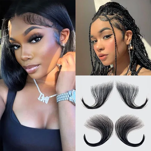 Vista 9 de Celebrity Bordes de pelo de bebé, encaje HD, cabello humano transparente, línea de cabello invisible reutilizable, borde instantáneo, rayas