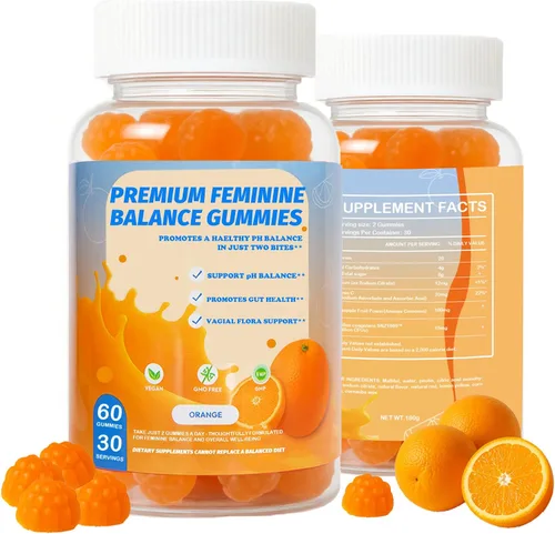 Vista 7 de DEWANG Gomitas de equilibrio femenino, equilibrio diario del pH y apoyo a la salud vaginal, probióticos para mujeres, olor y confianza, sabor a