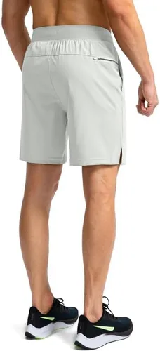 Vista 3 de Pantalones deportivos para hombres, pantalones cortos livianos y de secado rápido para gimnasio y entrenamiento atlético con bolsillos