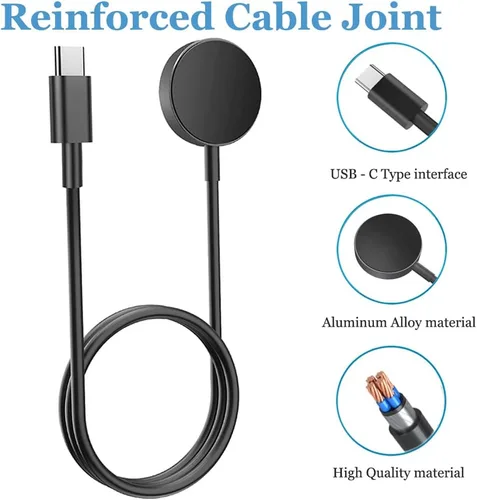 Vista 3 de Compatible con Galaxy Watch 8 7 6 5 Pro 4/4 Classic Charger, cable de carga USB tipo C Dock de 3.3 pies / 39.4 in