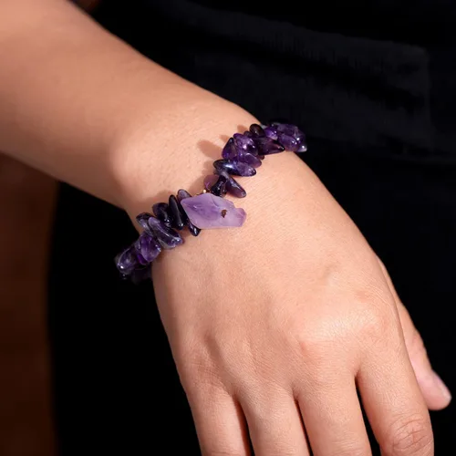 Vista 9 de Jewever Chip Reiki - Pulsera de cristal de cuarzo rosa con amatista cruda para mujer, cristales curativos y piedras preciosas para yoga, meditación