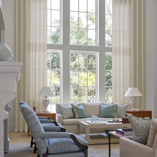 Vista 8 de Cortinas extra largas con pliegues de lino taupe beige de 132 pulgadas de largo para sala de estar con techo alto, dormitorio, cortinas de ventana