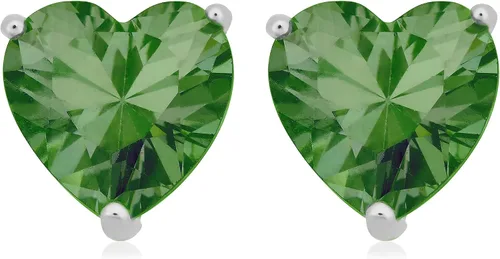 Vista 27 de Kooljewelry Pendientes de plata de ley y circonita cúbica con piedra natal