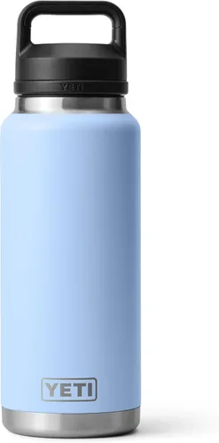 Vista 45 de YETI Rambler - Botella de 36 onzas, aislada al vacío, a prueba de fugas, de acero inoxidable con tapón para sorbos Aislamiento al vacío Azul marino