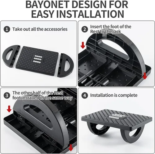 Vista 7 de CasaZenith Reposapiés para debajo del escritorio en el trabajo - Taburetes ergonómicos para debajo del escritorio de oficina - Reposapiés oscilante