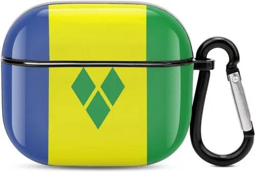Vista 25 de Funda protectora con Bluetooth de cuerpo completo de la bandera rumana para AirPods 3, funda con llavero impreso completo