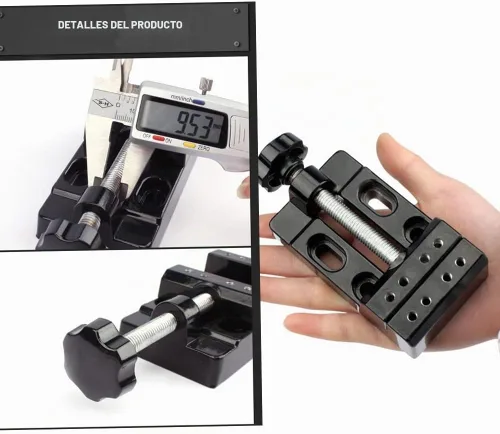 Vista 3 de Mini abrazadera de banco de mesa plana Vicio ajustable taladro prensa vicio para joyería DIY Nuclear perforación nuclear talla reloj herramienta