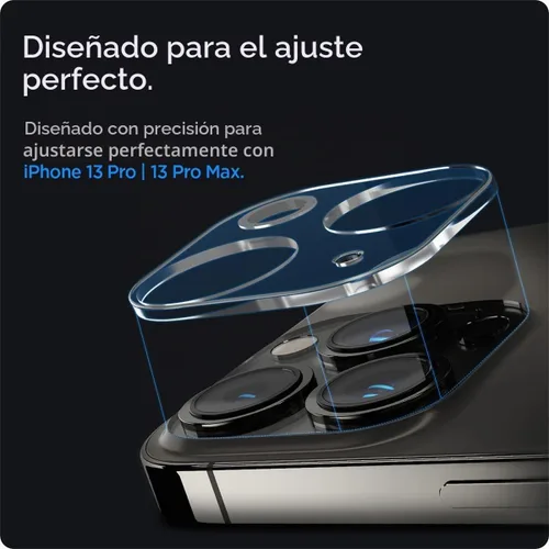 Vista 8 de Spigen Protector de pantalla para lente de cámara [GlasTR Optik] diseñado para iPhone 13 Pro Max (2021) / iPhone 13 Pro (2021) - Transparente