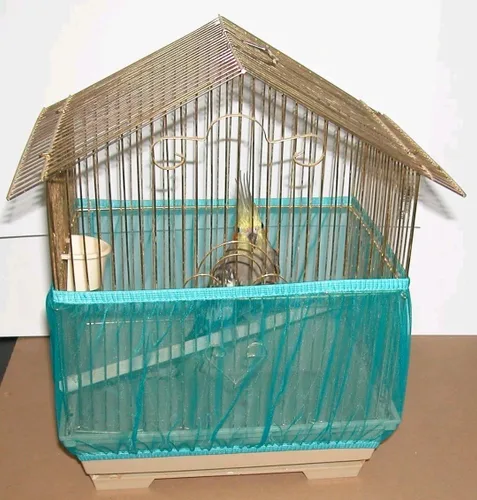 Vista 3 de Jaula para pájaros Sheer Guard con falda, de tamaño súper grande, Agua (Aqua)