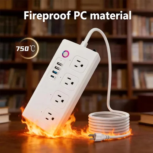 Vista 9 de Regleta de alimentación WiFi inteligente, cable de extensión con 4 salidas de CA controladas individualmente y 4 puertos USB (3USB A+1USB C)
