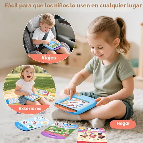 Vista 8 de JoyCat - Tableta de aprendizaje bilingüe para niños, 106 tarjetas parlantes español-inglés