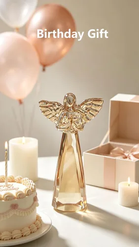 Vista 2 de Champagne Crystal Guardian Angel Christian Gifts for Women
