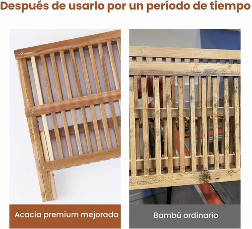 Vista 4 de NOVAYEAH Escurridor de platos de madera de acacia para encimera de cocina, 2 niveles, plegable, escurridor de platos de bambú con soporte para 2