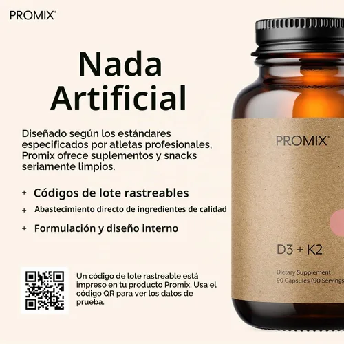 Vista 5 de Promix Nutrition Suplemento de vitamina D3 K2 5000iu MK4 y MK7 Sin soja y gluten - cápsula de 90 unidades Suplemento de vitamina D3 K2