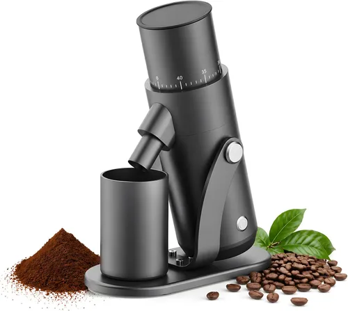 Vista 10 de Molinillo de café cónico, molinillo eléctrico de grano de café Negro
