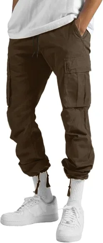 Vista 3 de Pantalones cargo para hombre, leggings y herramientas, varios bolsillos, pantalones de color para hombre, pantalones de pierna recta