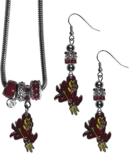 Vista 7 de Siskiyou Sports NCAA womens Euro Bead Earrings and Necklace Set
