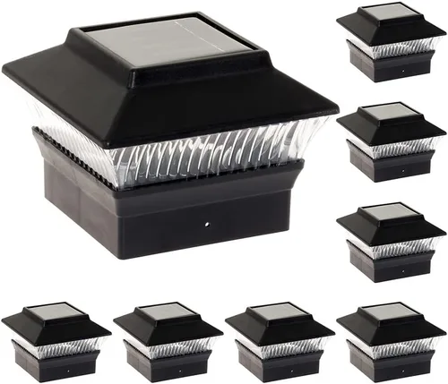 Vista 8 de GreenLighting Luces solares estándar #1 para tapa de poste para madera nominal de 4 x 4, postes de PCV/vinilo de 4 x 4, luz solar para valla al aire