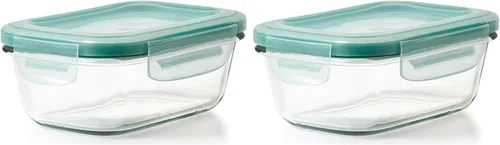 Vista 11 de OXO Good Grips Smart Seal - Recipiente hermético de vidrio para alimentos, 1.6 tazas, rectangular