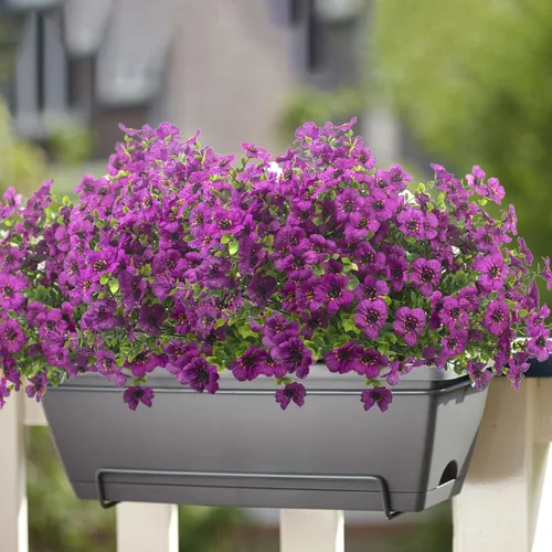 Vista 4 de Grunyia 10 paquetes de flores artificiales para exteriores, resistentes a los rayos UV, flores falsas que no se decoloran, plantas sintéticas