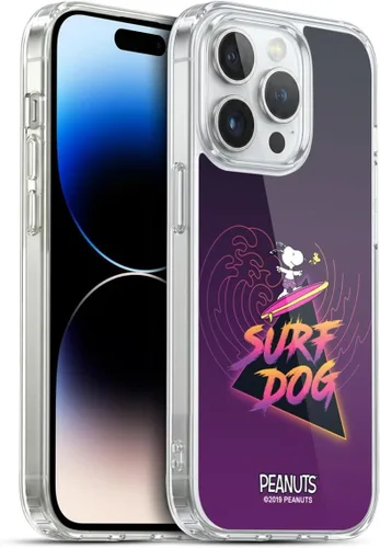 Vista 153 de Head Case Designs Funda de gel suave con licencia oficial de Peanuts Tropical Surf Snoopy Aloha Disco compatible con Apple iPhone 13 Mini Surf