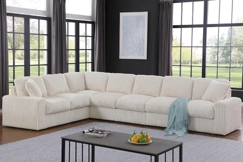 Vista 30 de Ball & Cast - Sofá modular en forma de L de 147 pulgadas para sala de estar con diván reversible y cojines de respaldo extraíbles, juego de sofá