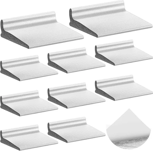 Vista 14 de Pangda 10 sellos para esquina de puerta, sellos autoadhesivos para esquinas de puerta, elevados detrás de burletes para aislamiento de ruido y Beige