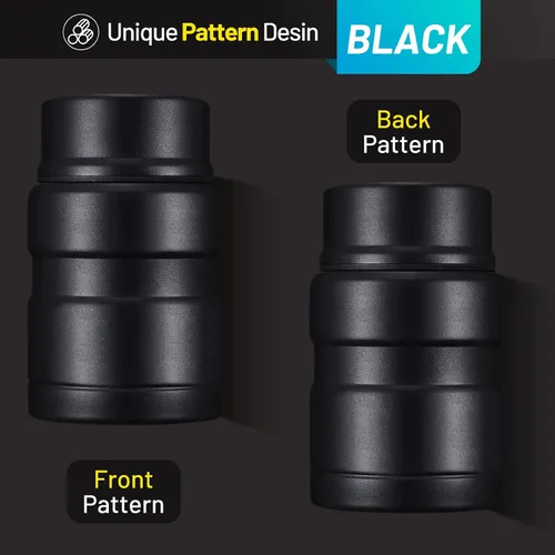 Vista 2 de Charcy Termo de 17oz para alimentos calientes, contenedor de comida aislado para almuerzo con cuchara plegable QB - Negro